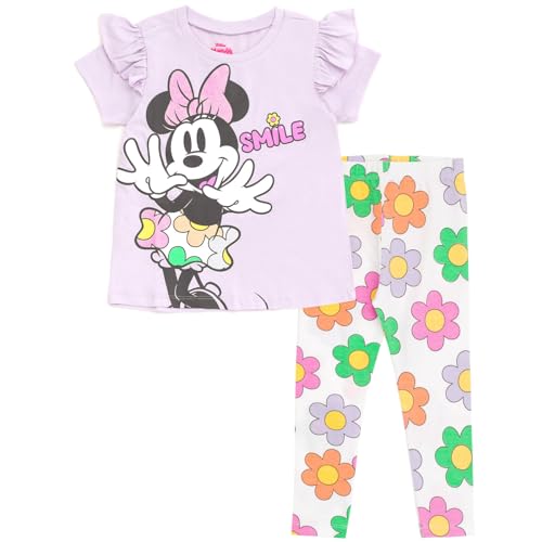 Disney Ensemble t-shirt peplum floral Minnie et leggings 4T