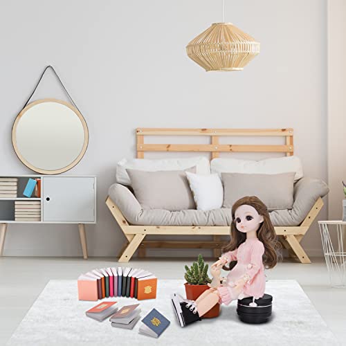 Ccozn 24 Pieces Miniature Dollhouse Books - 1:12 Scale Mini Dollhouse Miniatures Books Accessories Tiny Books For Dollhouse Bookshelfs Dollhouse Furniture Pretend Play Supplies #TOP4