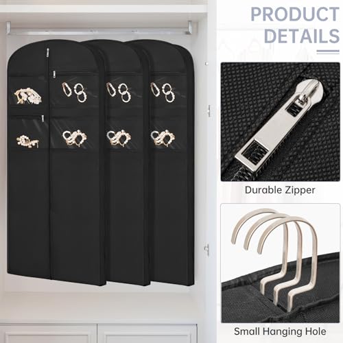 65" Garment Bag for Travel for Hanging Clothes Storage Hanging Suit Cover with Zipper and Accessory Storage for Coats, Dresses, Suits3