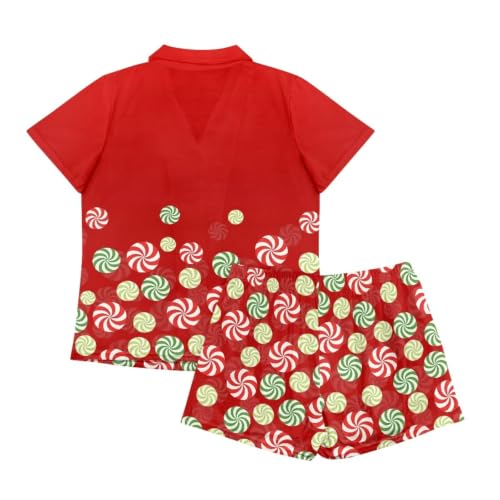 Image of Women's Short Sleeve Sleepwear Pajamas Nightwear with Pockets