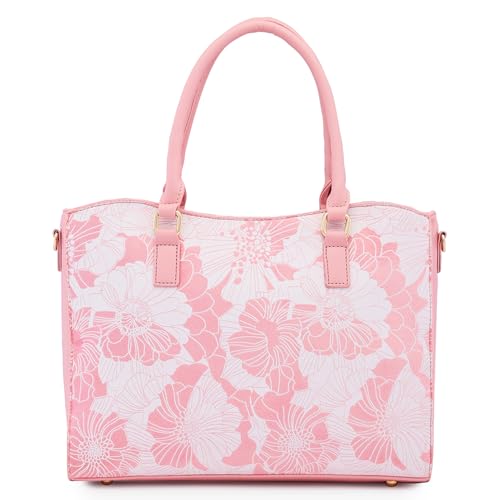 Image of Caprese Margot Satchel Bag, Medium | Stylish Floral Print Handbag for Women with Adjustable & Detachable Sling Strap | Secure Zip Closure | Perfect for Office & Daily Essentials