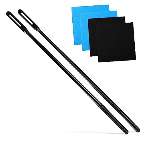 YARNOW 2 Pcs Flute Cleaning Sticks with Polishing Cloths Instrument Cleaning Tools for Flute Practitioners Includes Cloths Smooth Surface