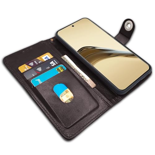Image of Pikkme Flip Cover Leather Finish | Inside TPU with Card Pockets | Wallet Stand and Shock Proof | Complete Protection Button Flip Case for Realme 13 Pro 5G / Realme 13 Pro Plus 5G (Coffee)