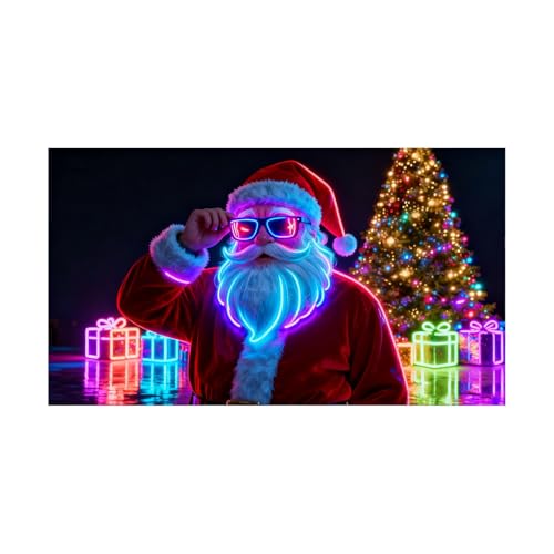 Housse de garage Noël fluorescente avec effets LED scintillants Style A - 7