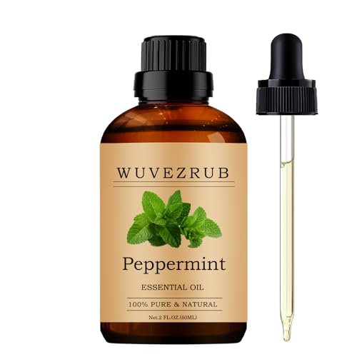 Wuvezrub Peppermint Essential Oils 60ML, Pure Peppermint Essential Oil for Aromatherapy Diffuser - 2...