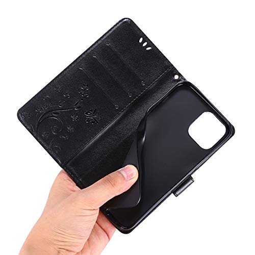 Capa C-Super Mall-UK para iPhone 12 Pro, capa para iPhone 12, capa carteira em relevo borboleta com