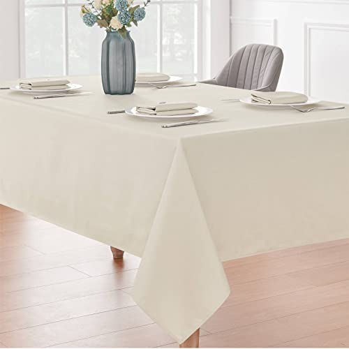 Veblandy Rectangle 6 Feet Tablecloth 60X104 Inch Linen Textured Table Cloth Stain And Wrinkle Resistant Washable Polyester thumb #4
