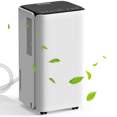 12L/Day Dehumidifier - Energy Efficient Dehumidifier with Digital Humidity Display, Child Lock,Quiet Sleep Mode, 24 Hour Timer, Auto Defrost- Moisture Remover for Home, Office & Bedroom