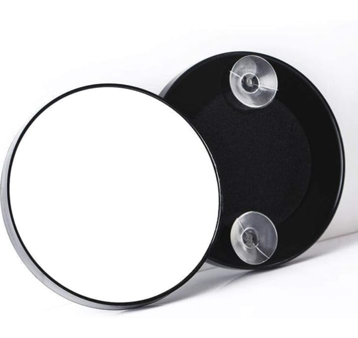 dhanit 10X Magnifying Makeup Mirror Facial Cosmetic Absorption Shaving Home Makeup Travel for Man and Woman|Small Magnifying Mirror with 2 Suction Cup and Tweezers,Stick on Makeup Mirror|(Black)-picture-42