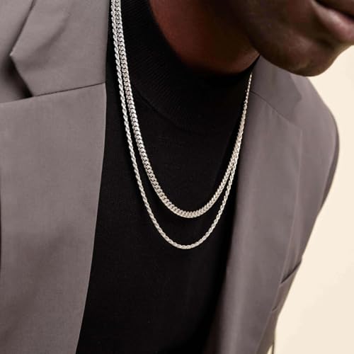 5mm Silver Cuban Link Chain Rope Chain for Men Stainless Steel Necklace Mens Jewelry Birthday Gifts for Him4