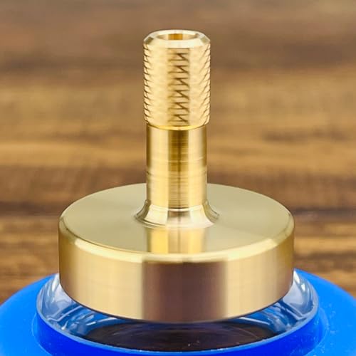 Image of DjuiinoStar Premium Brass Spinning Top: 5-11 Minutes, Lengthened Stem, Easy to Twirl, CNC Machined, Great Time Killer, EDC Fidget Toy DST-805