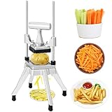 Happybuy Cortadora Comercial de Verduras 1/4' Cortadora de Verduras Industrial de Color Plata Cortadora Vegetal Comercial Cortador Manual de Frutas y Verduras Cortador de Verdura Corta Patatas