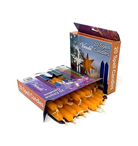 Vrinda® Set of 20-4" Mini Chime Ritual Spell Unscented Taper Candles – Ideal for Chime/Altar/Spell Work (Orange) by vrinda - Used condition - CA$20.81