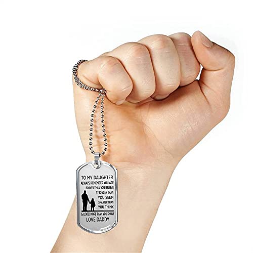 To My Daughter Necklace, Always Remember You are Braver Pendant Necklace, Stainless Steel Dog Tag Inspirational Gifts3