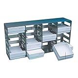 Witeg Gestell für Kryo-Boxen RFU8SA seilicher Zugang, 12 Fächer, Edelstahl, für Tiefkühlschrank SWUF-80