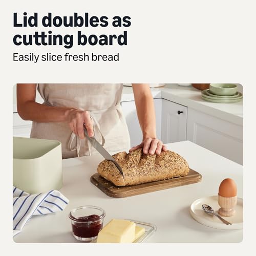 Amazon-Basics-Carbon-Steel-Bread-Box-with-Acacia-Wood-Lid-Lid-Doubles-as-Cutting-Board-119-x-71-x-52-in
