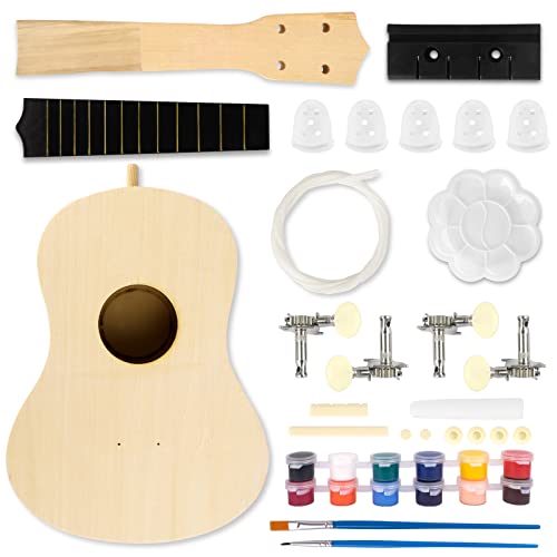 Ukulélé DIY Kit de 21 pouces Soprano, ukulélé, kit de démarrage pour enfants et adultes, pour enfants, amis, famille, amateur Cover
