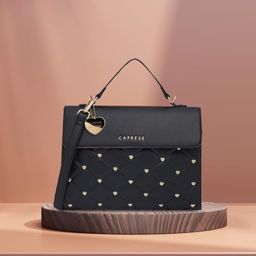 Image of Caprese Cheryl Satchel Bag, Large | Stylish Quilted Handbag for Women with Multiple Compartments & Adjustable & Detachable Sling Strap | Secure Zip Closure| Perfect for Casual & Daily Essentials