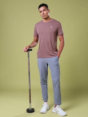 Image of TECHNOSPORT Men's Slim Fit Polyester Activewear Sports T-Shirt with Moisture-Wicking Comfort for Workout, Running & Gym