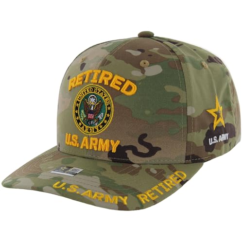 Image of Retired US Army Veteran Hat Official Licensed Army Hat, Adjustable Baseball Cap for Men Tactical Hat