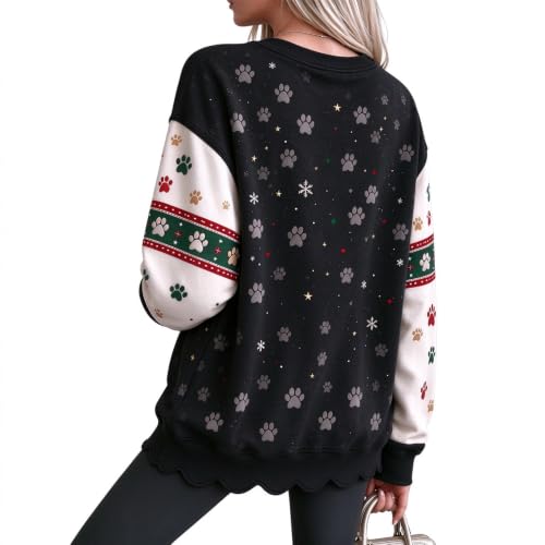 Merry Christmas Shirts for Women Comfortable Cat Pattern Soft Sweatshirts - image 5