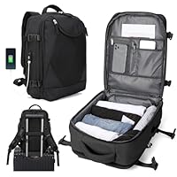 SZLX Mochila Viaje Cabina Avion 40x30x20 Mujer Ryanair Maleta para Cabina de avion Equipaje de Mano Easyjet Mochila de Senderismo Mochila para Portatil Impermeable hombre Negro