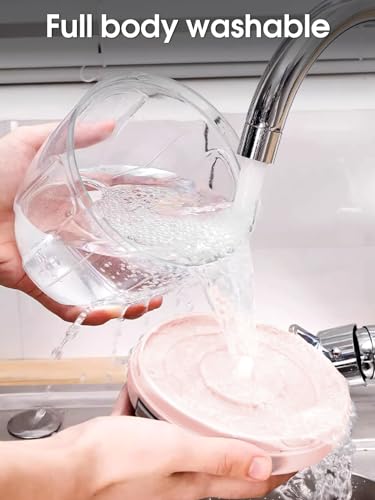 Vegetable Chopper 900ml - Multi-Function Manual Food Processor - Hand-Pull Design with Handle & Lid - Slicer, Dicer & Blender for Onion, Garlic, Peppers, Fruits, Nuts, Herbs (Pink) - Image 6