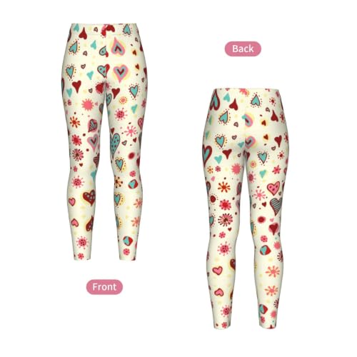 Leggings de compresión suaves con estampado de corazones para mujer 4