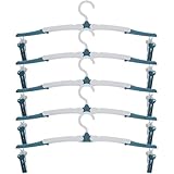 DIYEAH Perchas Plegables para Ropa de Viaje 5 Piezas Azules de Abs Resistentes Clips Antideslizantes, Compactas y Giratorias 360°, Ideales para Exteriores y Almacenamiento Portátil