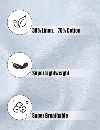 Spring&Gege Boys' Long Sleeve Linen Textured Button Down Shirts Summer Beach Shirt Soild4