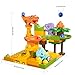 Fygurso Marble Runs for Kids 4-8, Dinosaur Toys, Interactive Learning STEM Building Toys with 4 Race Track, Compatible with All Major Brands for Kids Ages 3 4 5 6 7 8+ Boys Girls Gifts (Yellow)