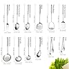 304 Stainless Steel Cooking Utensils Set, 12 Pcs Long Stainless Steel Kitchen Utensils Set, Metal Cooking Utensils Set with Potato Masher, Spoon, Ladle, Skimmer, Pasta Server etc(Dishwasher Safe) #1