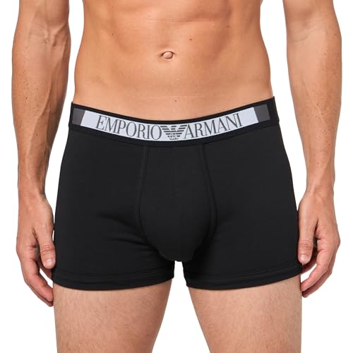 Emporio Armani Logo Label Trunk Bañador, Nero, M de los Hombres