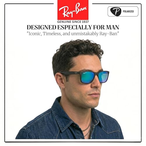 Image of Ray-Ban RB4264 CHROMANCE POLARIZED Square Shape Sunglasses for Men with Official Eyewear Kit