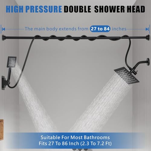 Pommeau de douche à haute pression Voolan réglable noir mat - 3