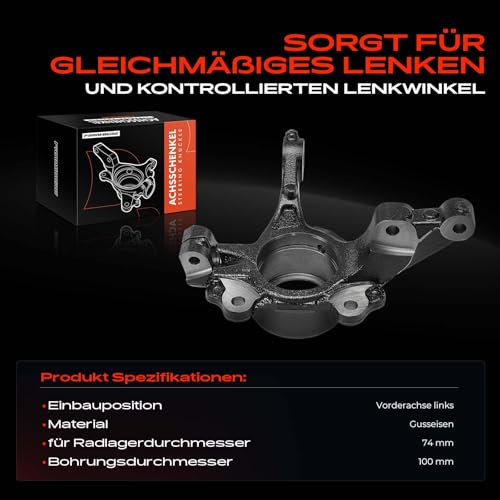 Frankberg 1x Achsschenkel Vorderachse Links Kompatibel mit Tipo Kombi 356 357 1.0L 1.6L 2016-2024 Tipo Schrägheck 356 357 1.0L 1.6L 2015-2024 Replace# 51983557