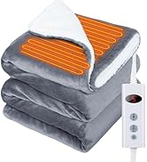 GOHHME 電気毛布 掛け敷き兼用 電気ひざ掛け 140×80cm 電気ブランケット 【両面使用可能フランネル＆厚手生地】6段階温度調節 5段階タイマー機能 こたつ布団 毛玉なし 敷きかけ兼用 ふわふわ 肩掛け 膝掛け 過熱保護 防寒対策 抗菌 防臭 ダニ退 Amazon.co.jp : GOHHME 電気毛布 掛け敷き兼用 電気ひざ掛け 電気