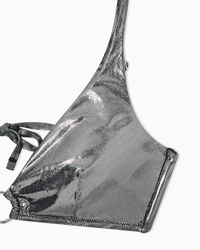 EMPORIO ARMANI Damen Triangle+Brazilian Bikini- Set, Schwarzes Blatt, 42-3