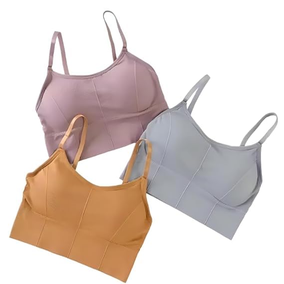 Image of Acnos 7 Colors Women's Wirefree Non Padded Super Combed Cotton Elastane Stretch Medium Coverage Everyday Bra with Concealed Shaper Panel and Adjustable