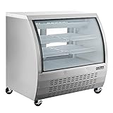 Xiltek 48' All Stainless Steel Commercial Curved Glass Refrigerated Deli Case Display Case Meat Case...