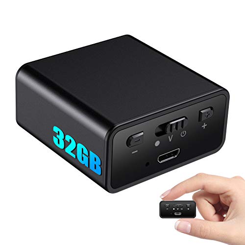 Mini Voice Activated Recorder, 32GB Voice Recorder with Playback Sound Recorder for Lecture, 1200mAh Magnetic Audio Recorder with 185Hrs Continuous Recording, Small Recording Device for Meeting