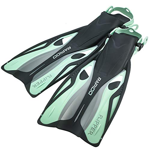 Rapido Boutique Collection Italian Design Premium Tempered Glass Lens Anti-Fog Panoramic View Frameless Snorkel Mask, Elite Dry Snorkel Tube, Quick Adjust Fins - Mask Fin Snorkel Set by Phantom Aquatics - Image 5