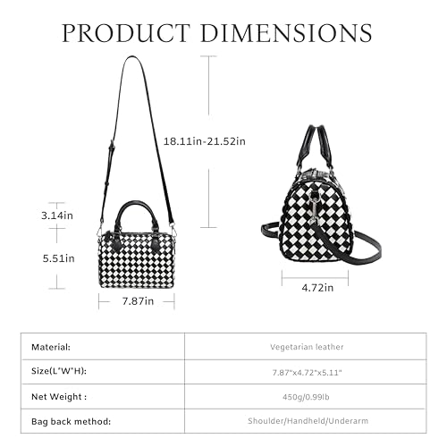 Vegan Leather Woven Shoulder Bag for Women,Mini Boston Purses and Handbags,Braided Underarm Crossbody3