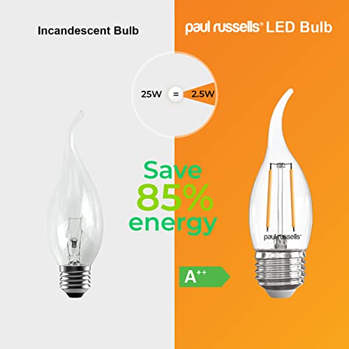 paul russells LED Flame Candle Filament Bulbs, Pack of 3 - Image 4