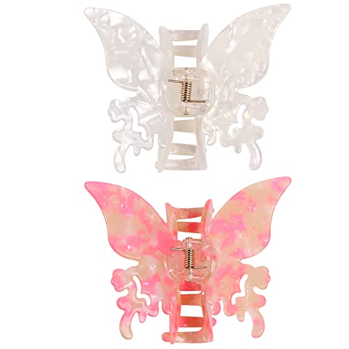Jayongnee Clip Butterfly Hair Claw Clips For Women,Large Non-Slip Hair Jaw Clips,Hair Clips For Thin Hair,French Design Hair Clamps Jaw Clips For Girls Medium Acetate Butterfly Hair Claws #TOP17