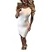 VANCOL Women's Hollow Lace Up Sexy Mini Bandage Bodycon Party Night Club Dress (M, White)