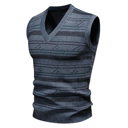 Pull gilet jacquard homme au col V élégant et maille automnale confortable