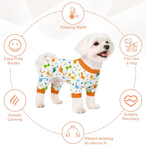 Pyjama pour chien extensible 4 sens ultra doux imprimé dinosaure