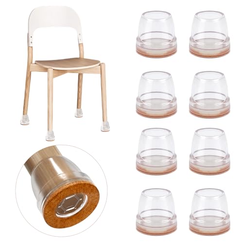 Ezprotekt 8 PCS Chair Leg Floor Protectors for Hardwood Floors Silicone Chair Leg Caps Cover, Easy to Move