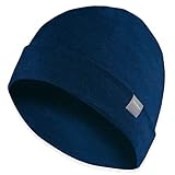MERIWOOL Unisex Merino Wool Cuff Beanie Hat - Navy